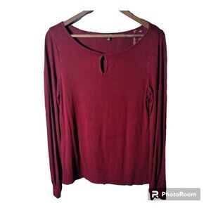 Talbots knit Longsleeve Wine/ Burgundy Keyhole detail Womens Sz Small